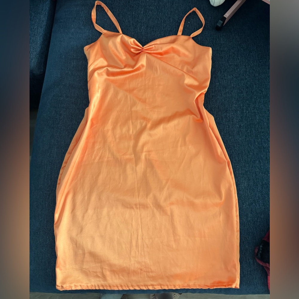 Elegant Orange Slip Dress
